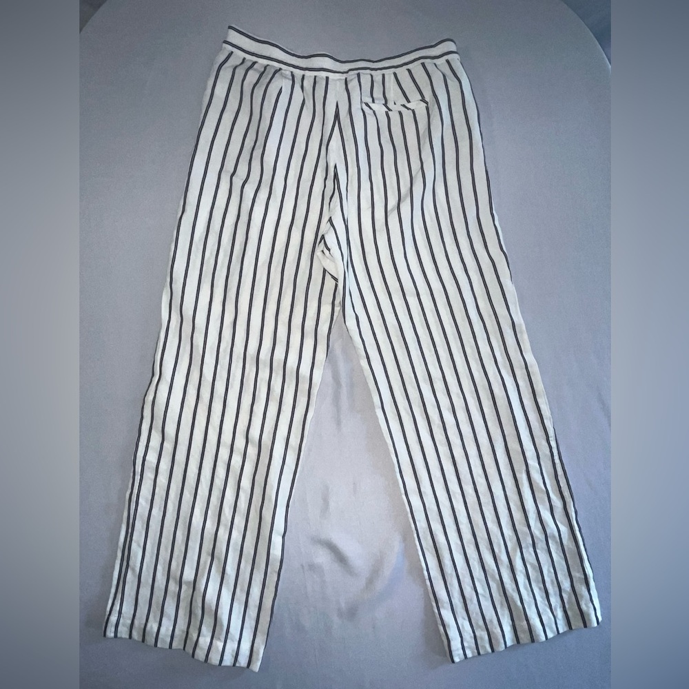 J Jill White w/Black Stripes Wide Legged Pants - Picture 8 of 10